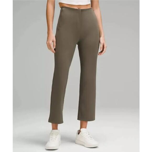 NWT Lululemon Olive Green Smooth Fit High Rise Cropped Pants Size 0 Athleisure - Picture 1 of 13